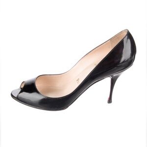 Christian Louboutin Patent Leather Peep Toe Pumps